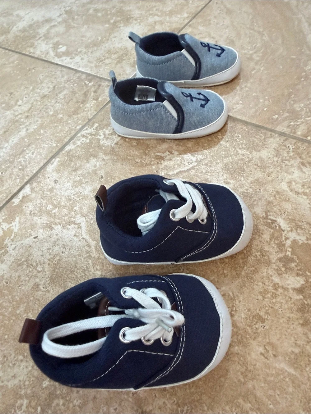 Brand New Baby Navy Anchor Slip-On & Lace-Up Shoe Set - Summer Chic